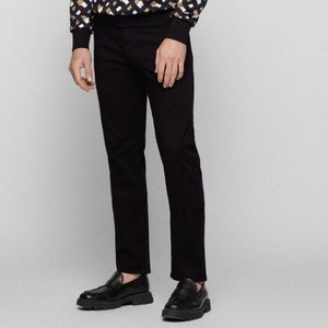 Hugo Boss Regular-Fit Cashmere Touch Black Italian  Denim Jeans